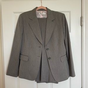 grey and light pink suit set